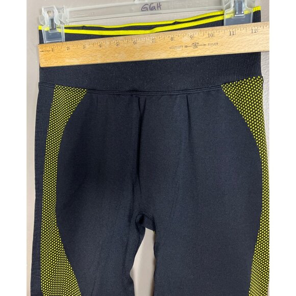 Victorias Secret Pink Active Legging Black Yellow Compression Activewear Women M - Picture 5 of 7